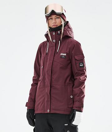 Dope Adept W 2021 Snowboardkabát Női Bordó | HUZG3399