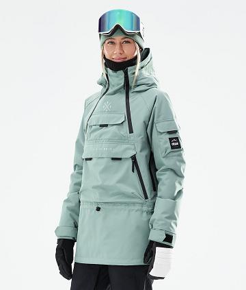 Dope Akin W 2021 Snowboardkabát Női Zöld | HUEX3417