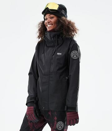 Dope Blizzard W Full Zip 2021 Snowboardkabát Női Fekete | HUYU3466