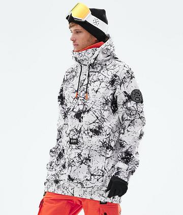 Dope Wylie Patch Snowboardkabát Férfi Fehér Fekete | HUXF2830