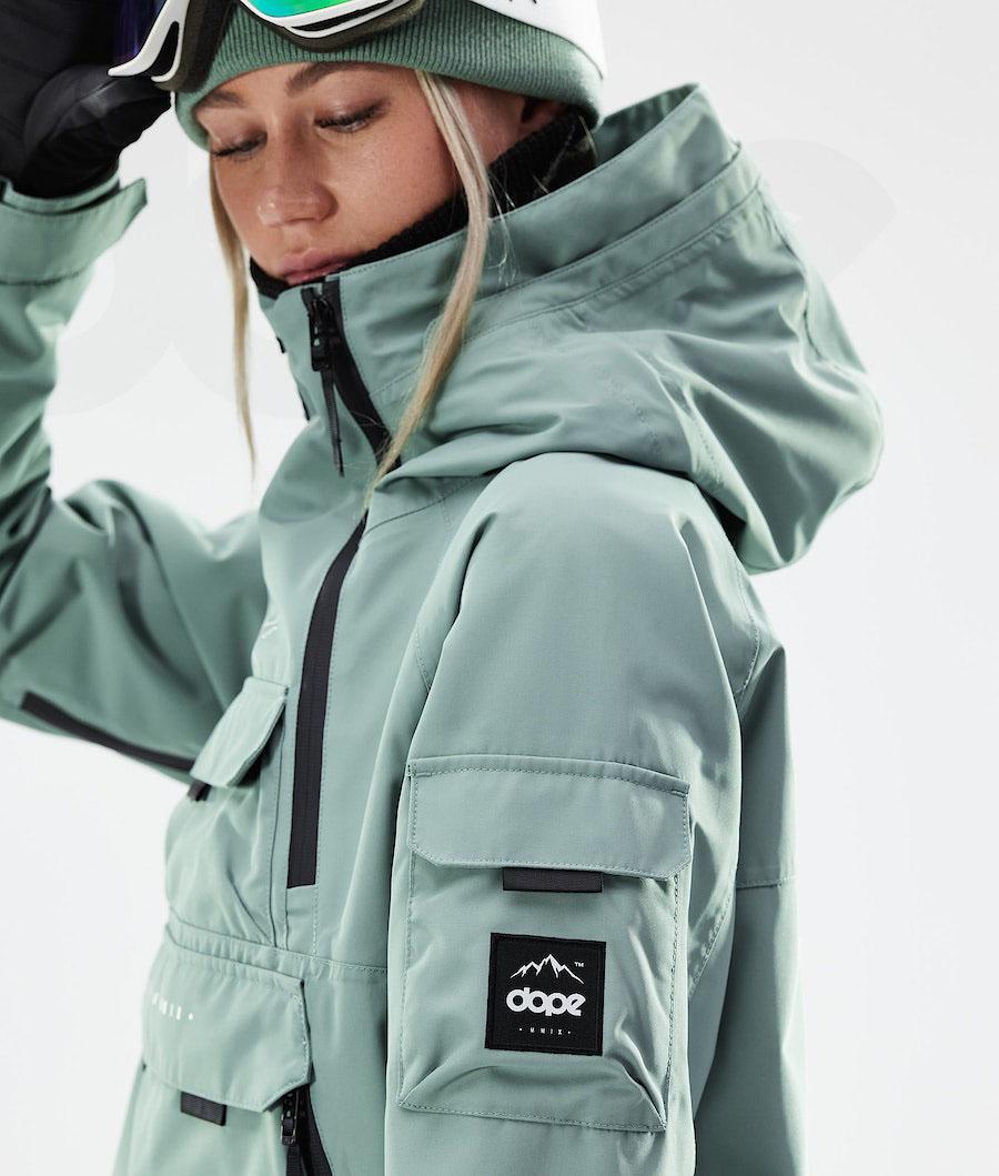 Dope Akin W 2021 Snowboardkabát Női Zöld | HUEX3417