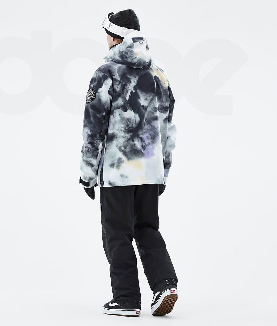 Dope Blizzard Tiedye Snowboardkabát Férfi Fekete Lila | HUAP2788