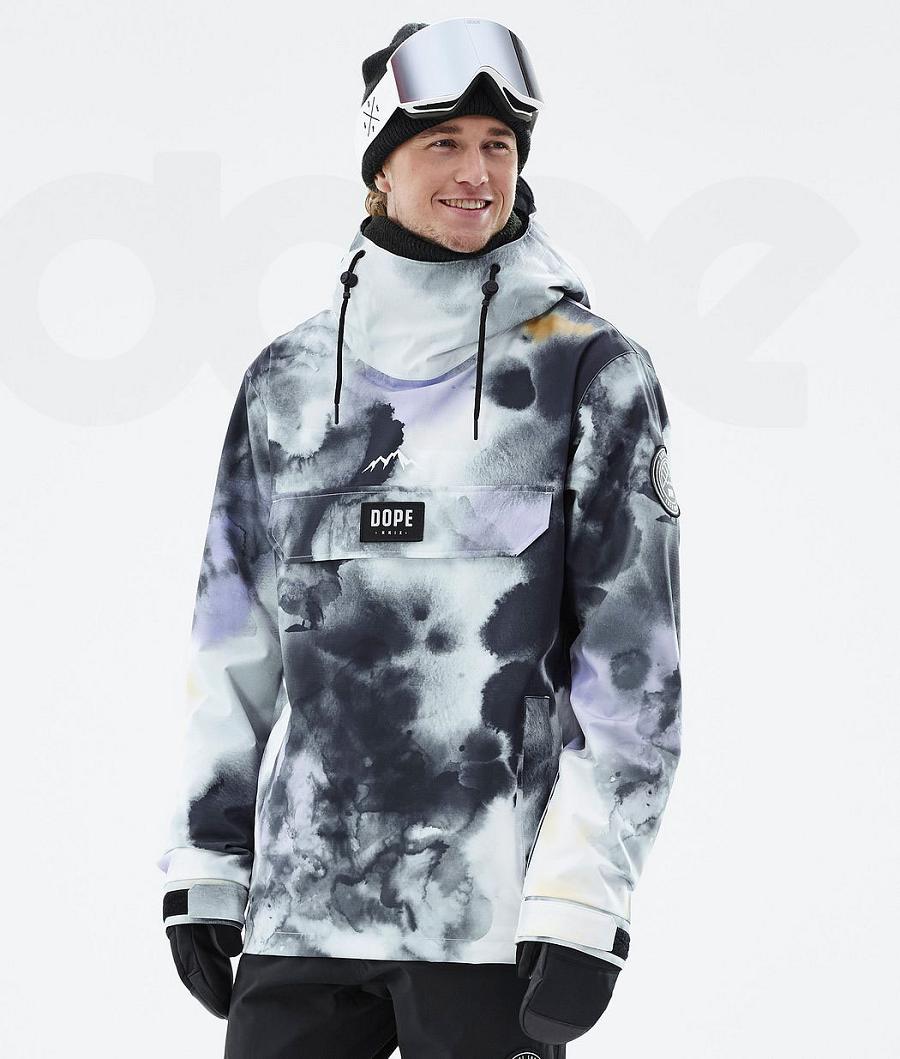 Dope Blizzard Tiedye Snowboardkabát Férfi Fekete Lila | HUAP2788