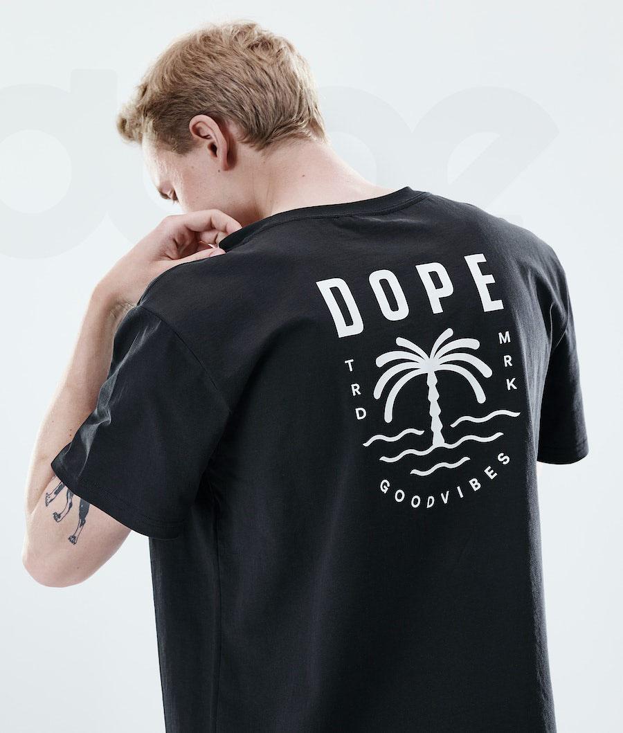 Dope Daily Palm Póló Férfi Fekete | HUFM2980