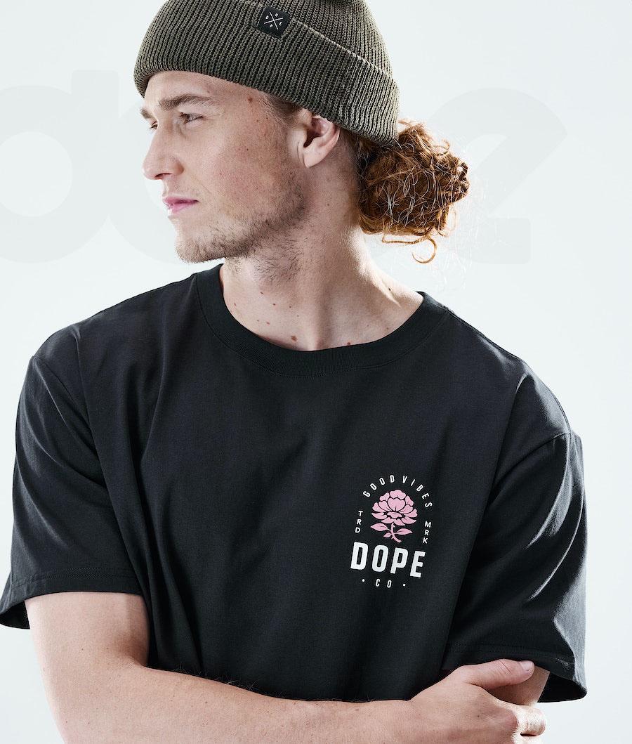 Dope Daily Rose Póló Férfi Fekete | HUOR2985