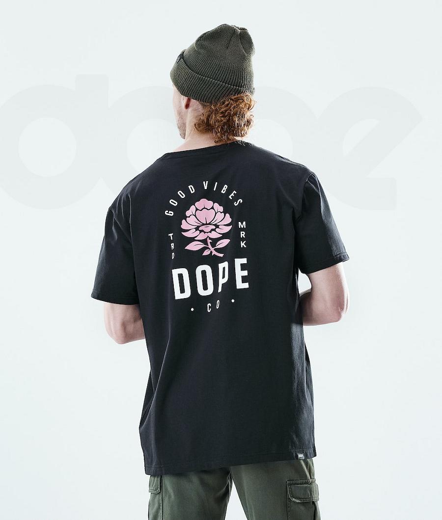 Dope Daily Rose Póló Férfi Fekete | HUOR2985