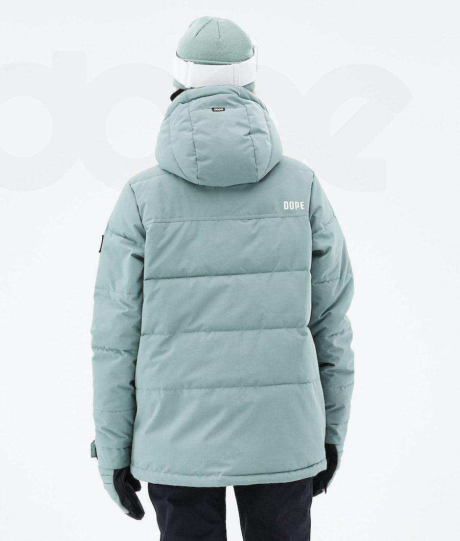 Dope Puffer W 2021 Snowboardkabát Női Zöld | HUJJ3506