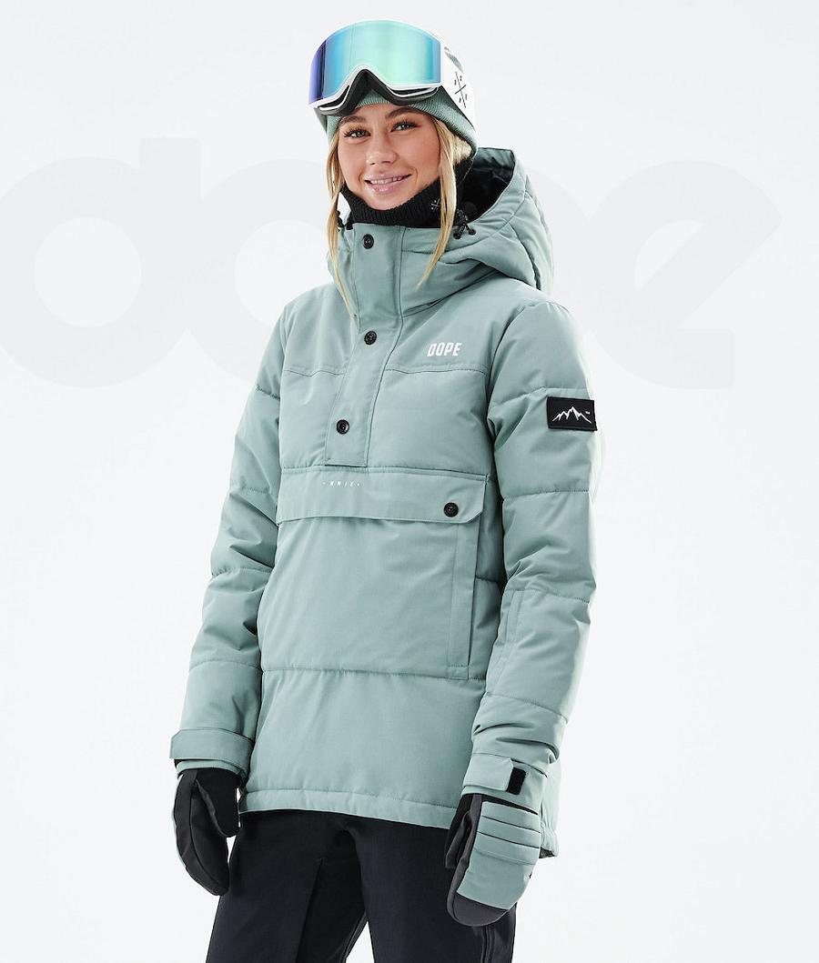 Dope Puffer W 2021 Snowboardkabát Női Zöld | HUJJ3506