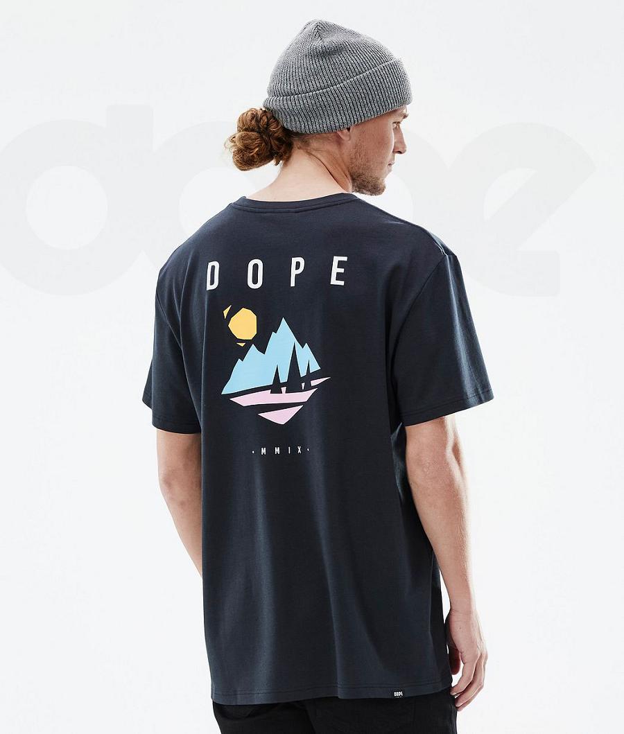 Dope Standard Pine Póló Férfi Fekete | HUEX2991