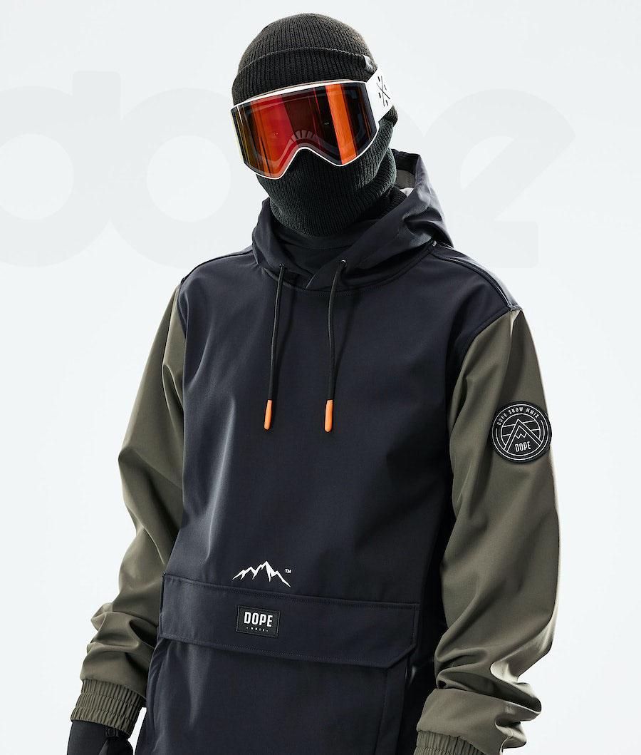 Dope Wylie Patch Snowboardkabát Férfi Fekete Zöld | HUCE2829