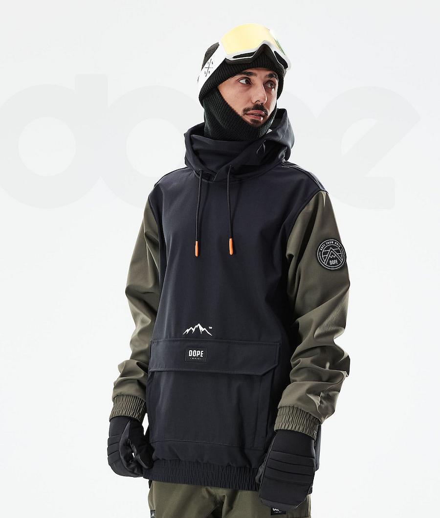 Dope Wylie Patch Snowboardkabát Férfi Fekete Zöld | HUCE2829