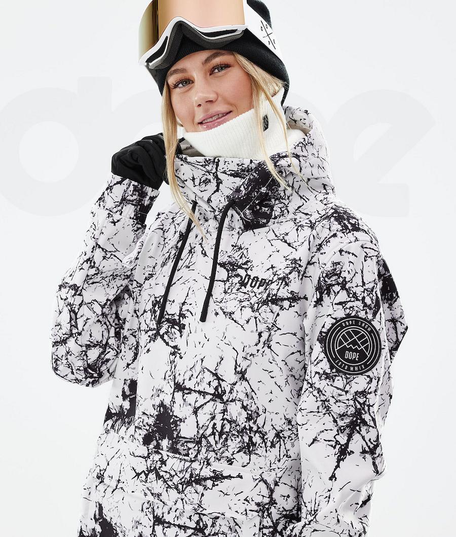 Dope Wylie W Capital Snowboardkabát Női Fehér Fekete | HUDN3511